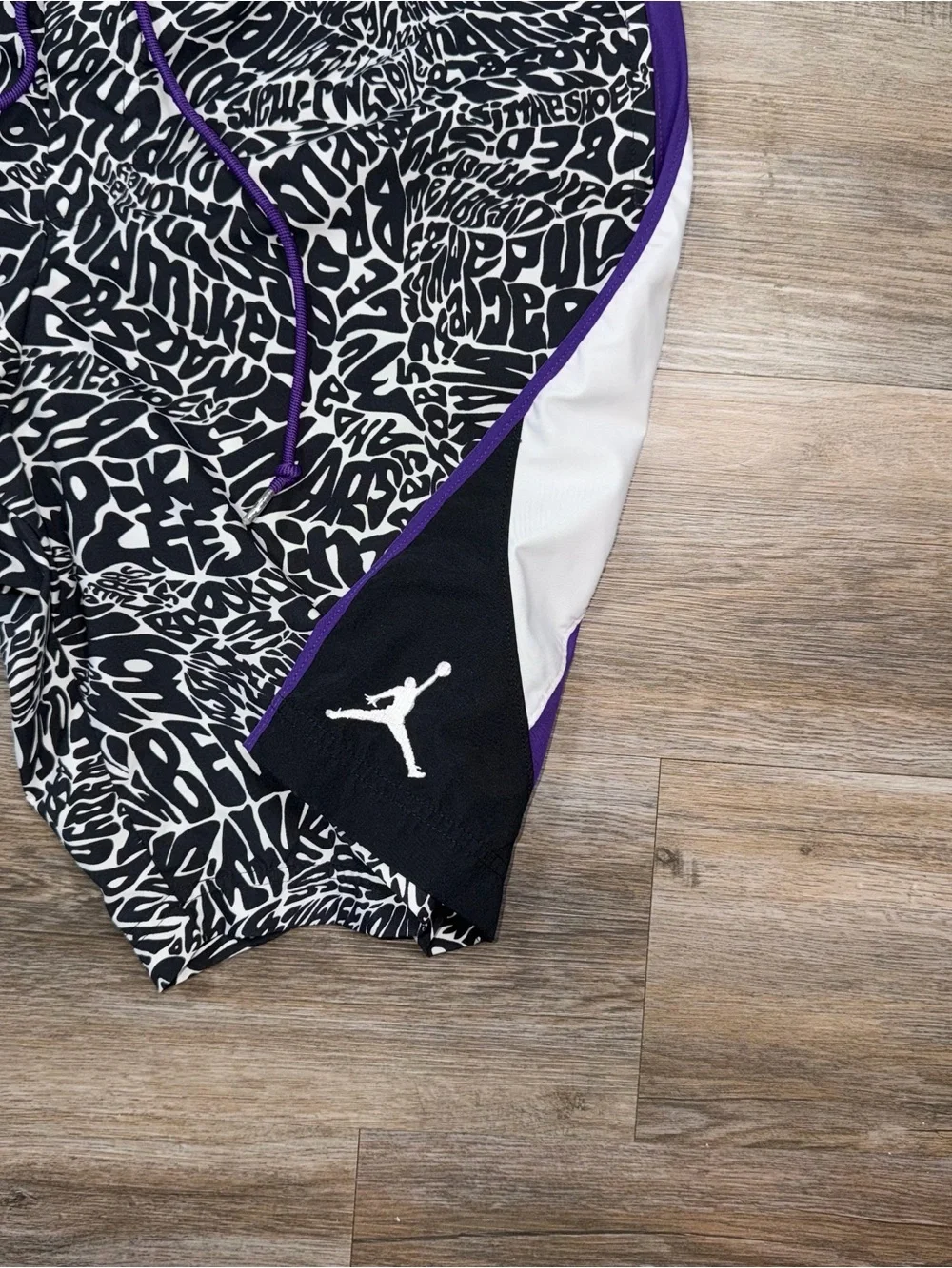 Jordan Board Shorts Mens 40 Swim Trunks Purple Black 465018-010 Casual Beach
